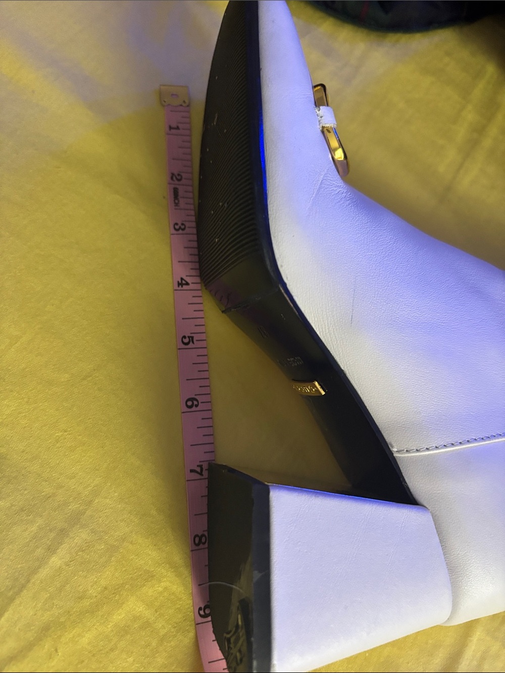Source Unknown Beige Patent Knee-High Block Heel Boots - Picture 8 of 8